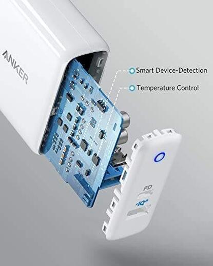Anker 35W 2 Port Wall Charger, PowerPort III Dual Type A & Type C Fast Charger, Power Delivery PD Charger with Patented PIQ 3.0 Technology for iPhone 14/14 Plus/14 Pro/14 Pro Max/13, Galaxy, Pixel, iPad/iPad Mini, and More