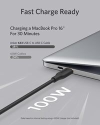 Anker Powerline Iii Flow 100W 6Ft Usb 2.0 Type C Usb C To Usb C Fast Charge Cable For Tablet, Laptop, Smartphone, Macbook Pro 2020/ Ipad Pro 2020/Ipad Air, Galaxy S20/Pixel/Switch/Lg (Midnight Black)
