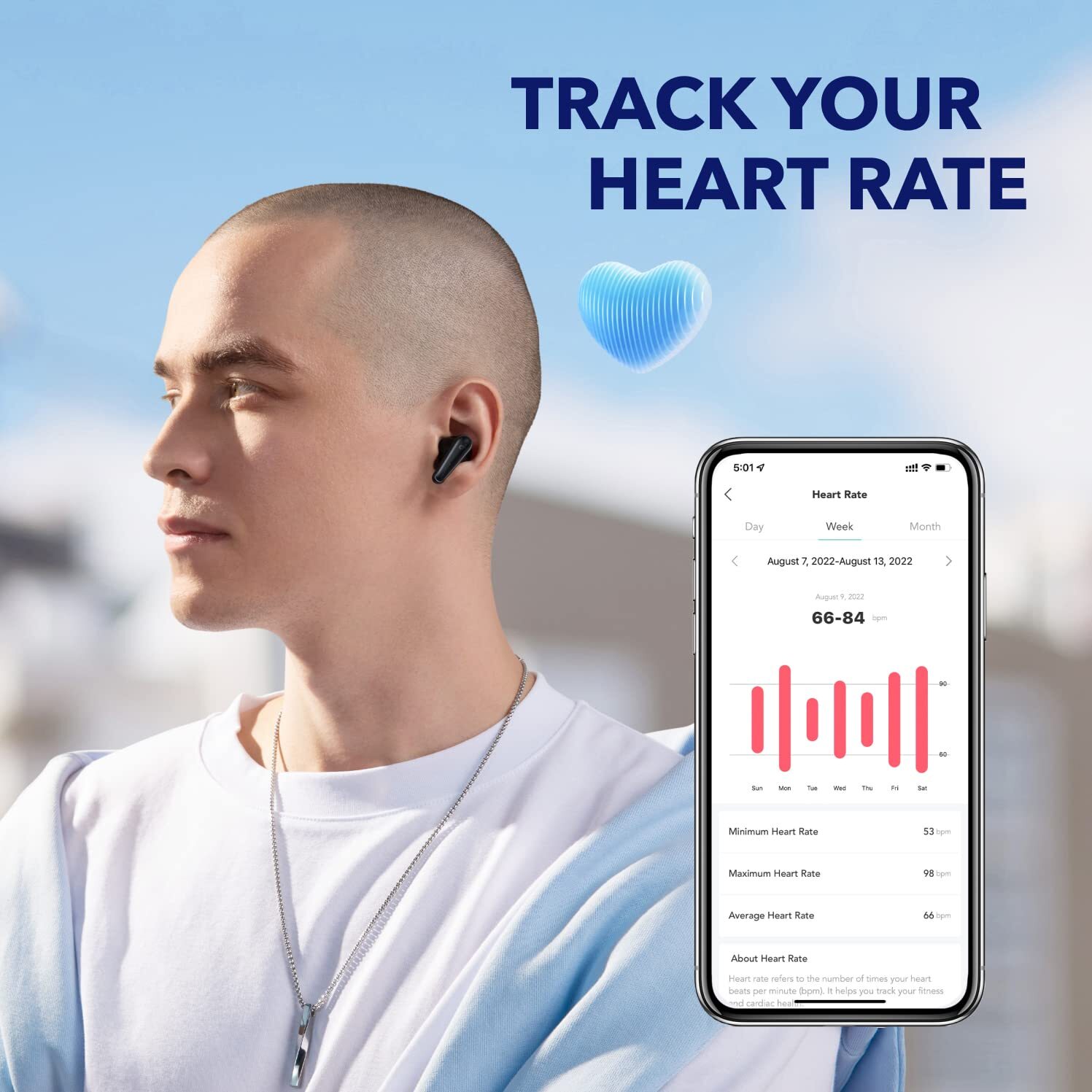 Soundcore Liberty 4, Noise Cancelling Earbuds, True Wireless Earbuds with ACAA 3.0, Dual Dynamic Drivers for Hi-Res Premium Sound, Spatial Audio with Dual Modes, All-New Heart Rate Sensor