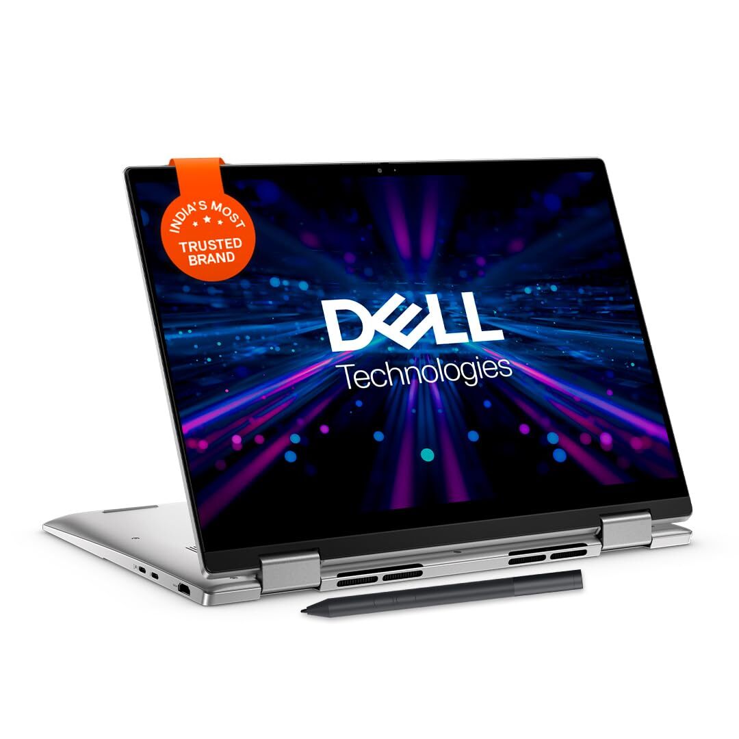 Dell Inspiron 7430 2in1 Laptop, Intel i5-1335U/16GB/512GB SSD/14.0" (35.56Cms) FHD+ 16:10 Aspect Ratio/Active Pen/Backlit KB + FPR/Win 11 + MSO'21/McAfee 15 Month/Platinum Silver