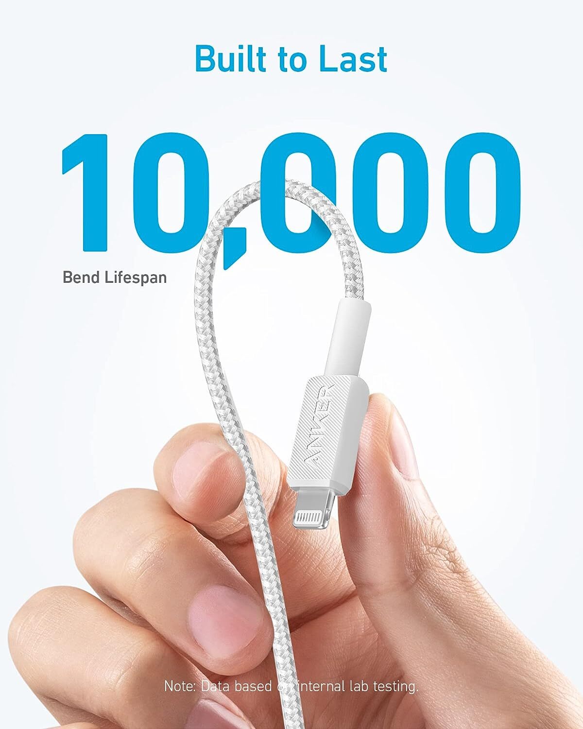 Anker Cable 322 USB-C to Lightning (3 ft. Braided) White-A81B5H21-M00000001503