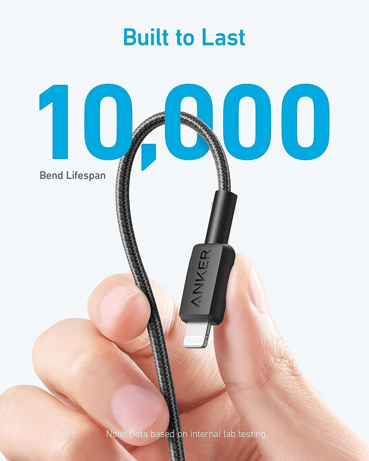Anker Cable 322 USB-C to Lightning (6 ft. Braided) Black-A81B6H11-M00000001505