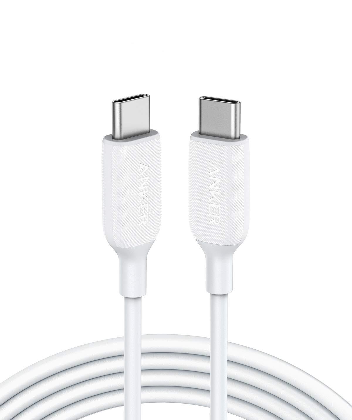 Anker Cable 310 USB-C to USB-C (6 ft. PVC) White-A81E2021