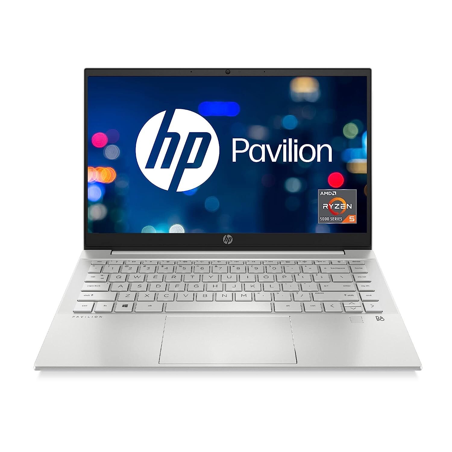 HP Pavilion 14, AMD Ryzen 5 14"(35cm)Laptop (16GB/512GB SSD, NVIDIA GeForce MX450 2GB Graphics/FHD Anti-Glare Display/Backlit KB/B&O Audio/FP Reader/Win 11 ready/3D Metal Design/1.41 Kg, 14-ec0000AX)