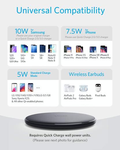 Anker 313 PowerWave Pad 10W Wireless Charger A2503016