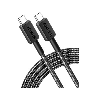 Anker 322 USB-C to USB-C Cable (6ft Braided)  A81F6H11  - Black-M00000001561