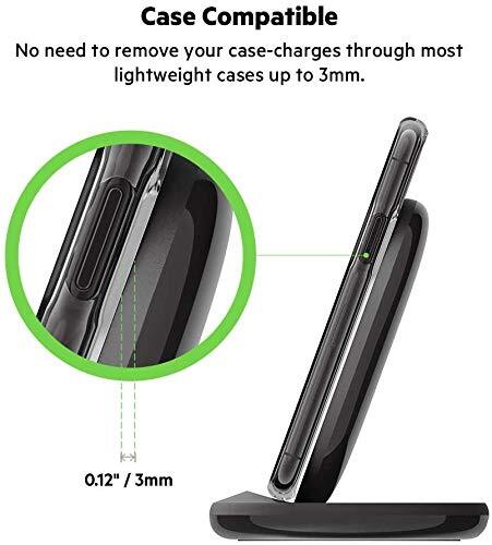 Belkin 15W Wireless Charging Stand Compatible for iPhone, 14/14 Plus, 14 Pro, Pro max, iPhone 13 & 12 Series, Samsung Galaxy, Google Pixel and Others Qi Enabled Devices (Adapter Not Included)-Black