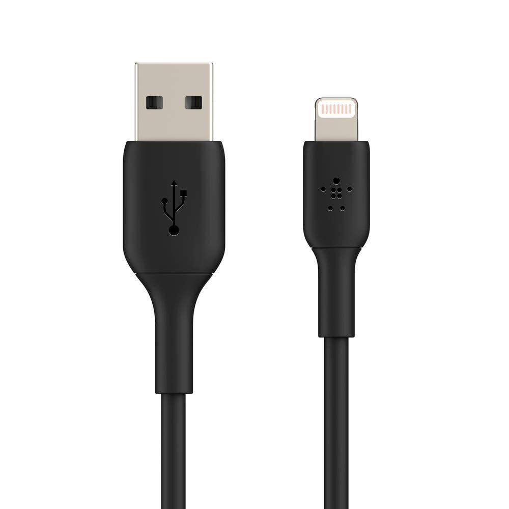 Belkin Apple Certified Lightning to USB A and Sync Cable for iPhone, iPad, Air Pods, 6.6 feet (2 meters) – Black