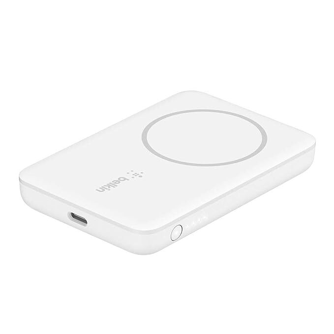 Belkin Quick Charge Magnetic Wireless Lithium_ion Power Bank 2500mAh, Sleek Design for All iPhone 14, Iphone13, iPhone 12 Models, Compatible for Magsafe Covers - (White)