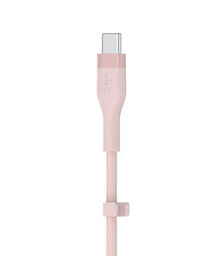 Belkin Smartphone Apple Certified Lightning To Type C Charge And Sync Flexible Silicone Cable, Fast Charging For Iphone, Ipad, Air Pods, 3.3 Feet, 1 Meters, (Caa009Bt1Mpk) - Pink
