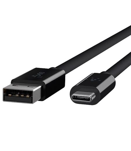 Belkin USB C to USB-A 3.1, Type C Cable Super Speed 10Gbps Transfer Speed for MacBook, Chromebook Pixel, laptops, Hard Drives, Desktop Computer and More, 3A Power Output, Black
