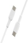Belkin USB C to USB-C Fast Charging Type C Cable for Laptop, 60W PD, 6.6 feet (2 meter), USB-IF Certified - White