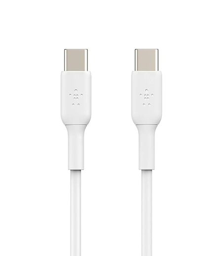 Belkin USB C to USB-C Fast Charging Type C Cable for Laptop, 60W PD, 6.6 feet (2 meter), USB-IF Certified - White