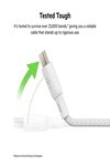 Belkin USB-C to USB-C Fast Charging PD supports up to 100W Charge and Sync Ultra Flexible Silicone, Double Nylon Braided Cable, USB-IF Certified 6.6 feet (2 meters) – White