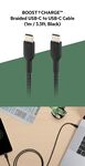 Belkin Type C to Type-C Fast Charging Tough Unbreakable Braided Nylon Cable for Smartphone, Laptop, Tablet, 3.3 Feet (1 Meter), USB-If Certified - Black