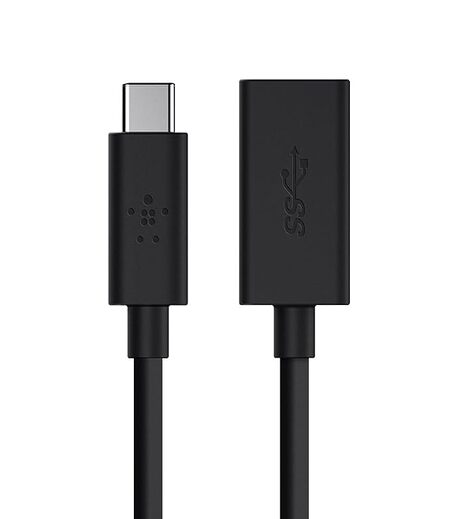 Belkin USB Type C to USB-A 3.0 Adapter (OTG), USB-IF Certified, Black