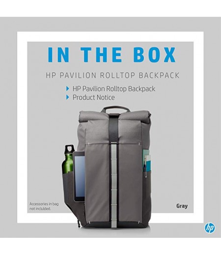 HP Pavilion Rolltop Grey Backpack (5EE90AA)-M000000000168 www.mysocially.com