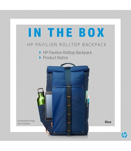 HP Pavilion Rolltop Blue Backpack (5EE88AA)-M000000000169 www.mysocially.com