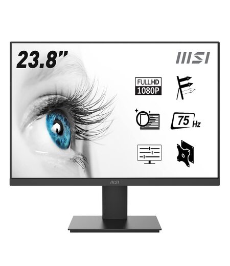 MSI PRO MP241X 24-Inch Full HD Computer Monitor - Professional LED Monitor with 75Hz Refresh Rate, Anti-Glare & Anti-Flicker Technology PC Monitor for Desktop (Black)