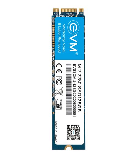 EVM M.2 (2280) 128GB SSD - Fast Performaning SATA Internal Solid State Drive - Read Speed 520MB/s & Write Speed 370MB/s - 5 Years Warranty (EVMM2/128GB)