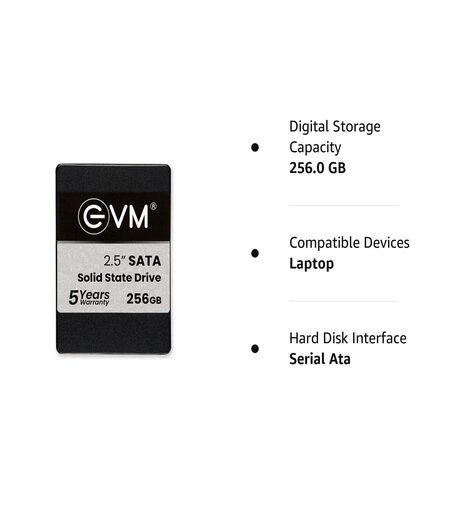 EVM25/256GB 256GB SSD 2.5" INCH SATA, Solid State Drive