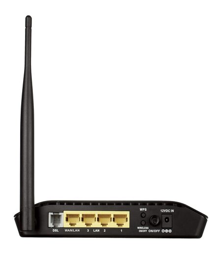 D-Link DSL-2730U Wireless-N 150 ADSL2+ 4-Port Router (Black), Works with RJ-11(Telephone Line Internet) of BSNL & MTNL, single_band (150 megabits_per_second)