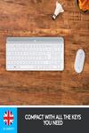 Logitech MK470 Slim Wireless Keyboard and Mouse Combo - Modern Compact Layout, Ultra Quiet, 2.4 GHz USB Receiver, Plug n' Play Connectivity, Compatible with Windows - White
