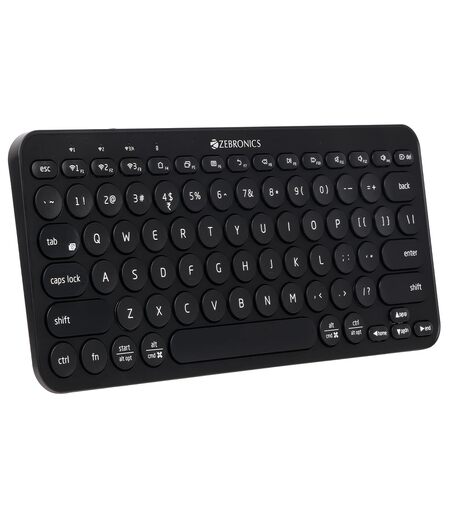 ZEBRONICS ZEB-K5000MW Bluetooth Wireless Keyboard with Easy-Switch for Up to 3 Devices for PC, Laptop, Windows, Mac, Chrome OS, Android, iPad OS, 6 Months Backup with Type C Charging (Black)
