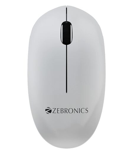 ZEBRONICS Cheetah Wireless Mouse with 1600 DPI, High Accuracy, Precise Usage, 3 Buttons, Ergonomic and Comfortable Design (White)