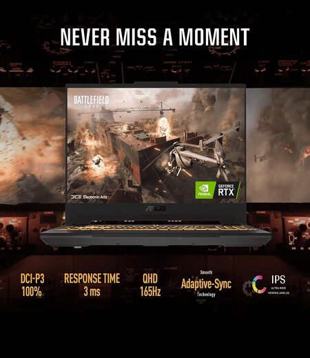 ASUS TUF Gaming A15 (2022), 15.6"(39.62 cms) FHD 165Hz, AMD Ryzen 7 6800H, RTX 3060 6GB Graphics, Gaming Laptop (16GB/TB SSD/90WHrs Battery/Windows 11/Office 2021/Gray/2.2 kg), FA577RM-HQ032WS