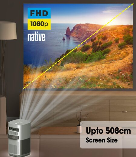 Zebronics PIXAPLAY 18 Android Smart LED Projector with Dolby Audio, E-Focus, 1080p, Dual Band WiFi, Wireless Screen mirroring, Bluetooth 5.1, App Download, 3800 Lumen & Remote Control