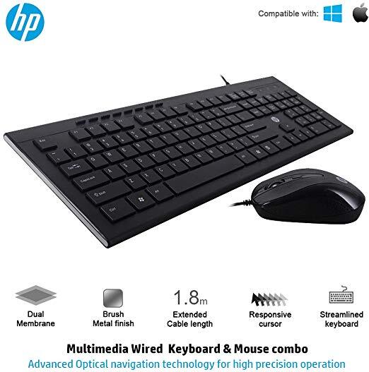 HP Slim Multimedia USB Wired Keyboard and Mouse Combo (4SC13PA)-M000000000200 www.mysocially.com