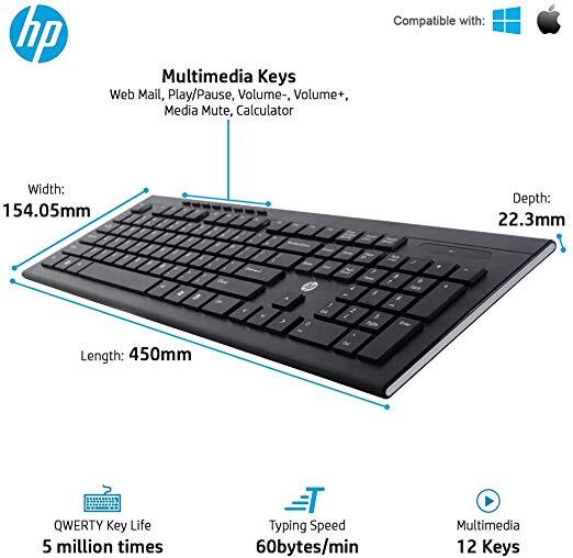 HP Multimedia Slim Wireless Keyboard & Mouse Combo (4SC12PA)-M000000000202 www.mysocially.com