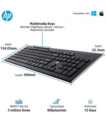 HP Multimedia Slim Wireless Keyboard & Mouse Combo (4SC12PA)-M000000000202 www.mysocially.com