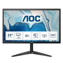 AOC 22inch IPS Ultra Slim Frameless Monitor - FUll HD, VGA, HDMI, Low Blue Mode, VESA Mount, 22B1HS 3 Yr Warranty