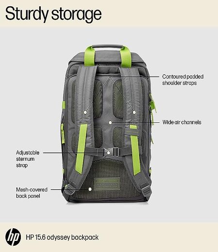 HP Odyssey L8J89AA Backpack for 15.6-inch Laptop (Grey)-M000000000221 www.mysocially.com