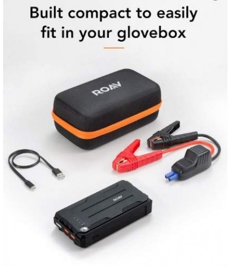 ROAV By Anker Jump Starter Pro 800A Peak 12V for Petrol Engines up to 6.0L or Diesel Engines up to 3.0L, Ultra Portable Charger with Advanced Safety Protection with Built-in LED Flashlight and Compass-M000000000239 www.mysocially.com