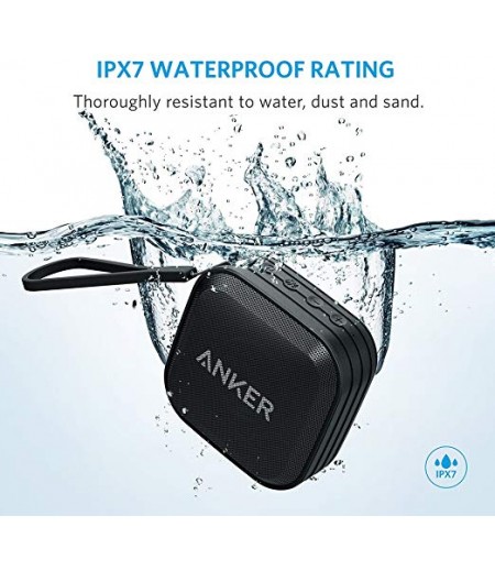 Anker SoundCore Sport (IPX7 Waterproof/Dustproof Rating, 10-Hour Playtime) Outdoor Portable Bluetooth Speaker/Shower Speaker with Enhanced Bass and Built-In Microphone