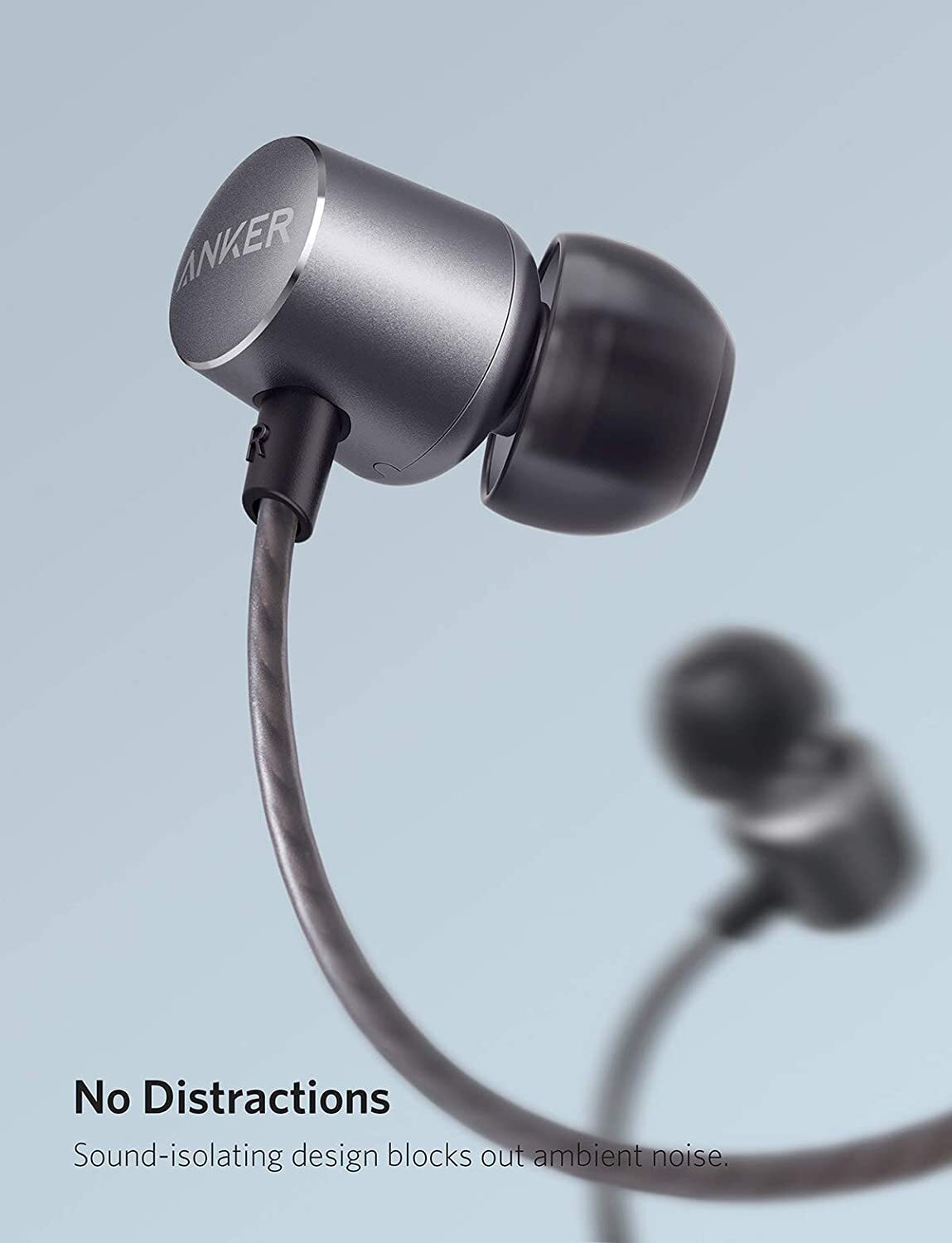 Anker Soundbuds Verve Built-in Microphone in Ear Stereo Wired Headphones (Black + Gray)-M000000000255 www.mysocially.com
