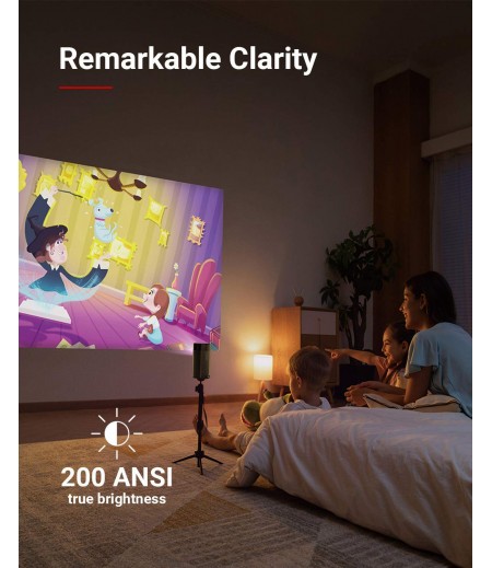 Nebula Apollo, Wi-Fi Mini Projector, 200 ANSI Lumen Portable Projector, 6W Speaker, Movie Projector, 100 Inch Picture, 4-Hour Video Playtime, Outdoor Projector—Watch Anywhere