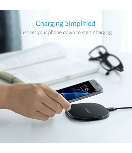 Anker 10W Wireless Charger, Qi-Certified Wireless Charging Pad, PowerPort Wireless 10 for iPhone 8/8 Plus, iPhone X, Samsung Galaxy S9/S9+ and More, Provides Fast-Charging for Galaxy S8/S8+/S7
