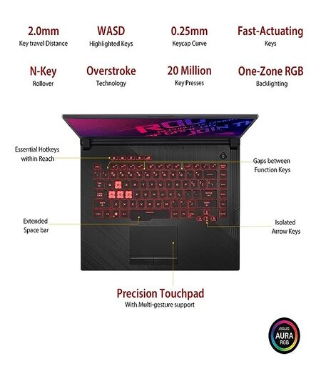 Asus ROG Strix G G531GD-BQ026T 15.6-inch Gaming Laptop (9th Gen Core i5-9300H/8GB/512GB SSD/Windows 10 Home(64bit)/4GB NVIDIA GeForce GTX 1050 Graphics,ILLUMINATED CHICLET KEYBOARD RGB), Black-M000000000325 www.mysocially.com