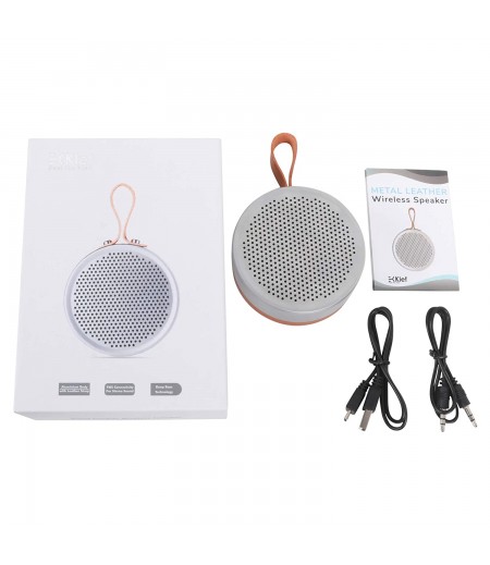 Klef X3 Metal Portable Wireless Bluetooth Speaker with Deep Bass and Mic (Silver)-M000000000389 www.mysocially.com