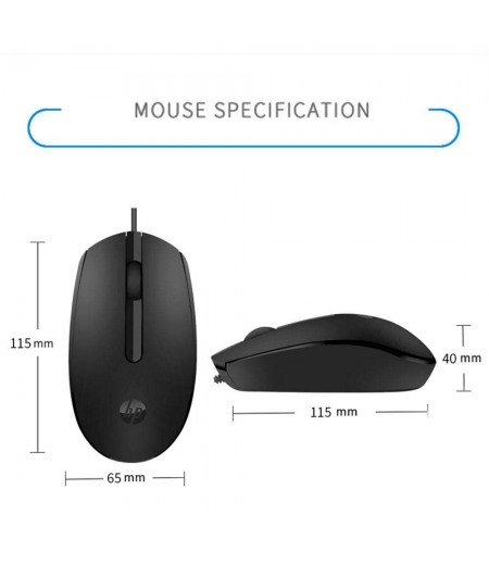 HP Retractable Wired Mouse (6GJ71AA) Wired Optical Mouse with USB 2.0 and Black color