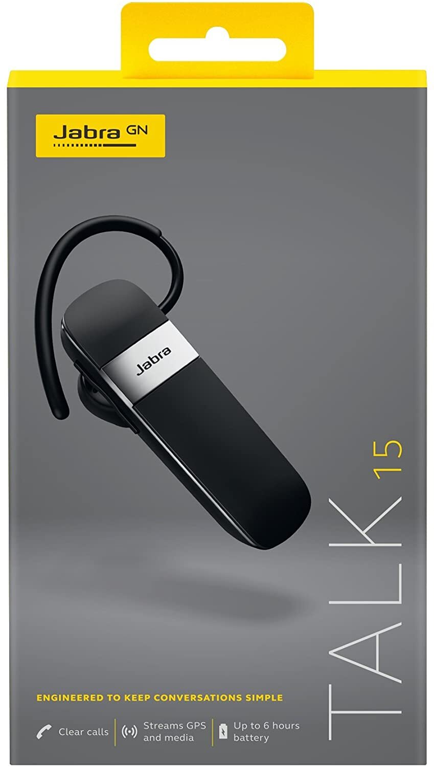Jabra Talk 15 Bluetooth Headset for Hands-Free Calls with Clear Conversations and Ease of Use - Black-M000000000423 www.mysocially.com