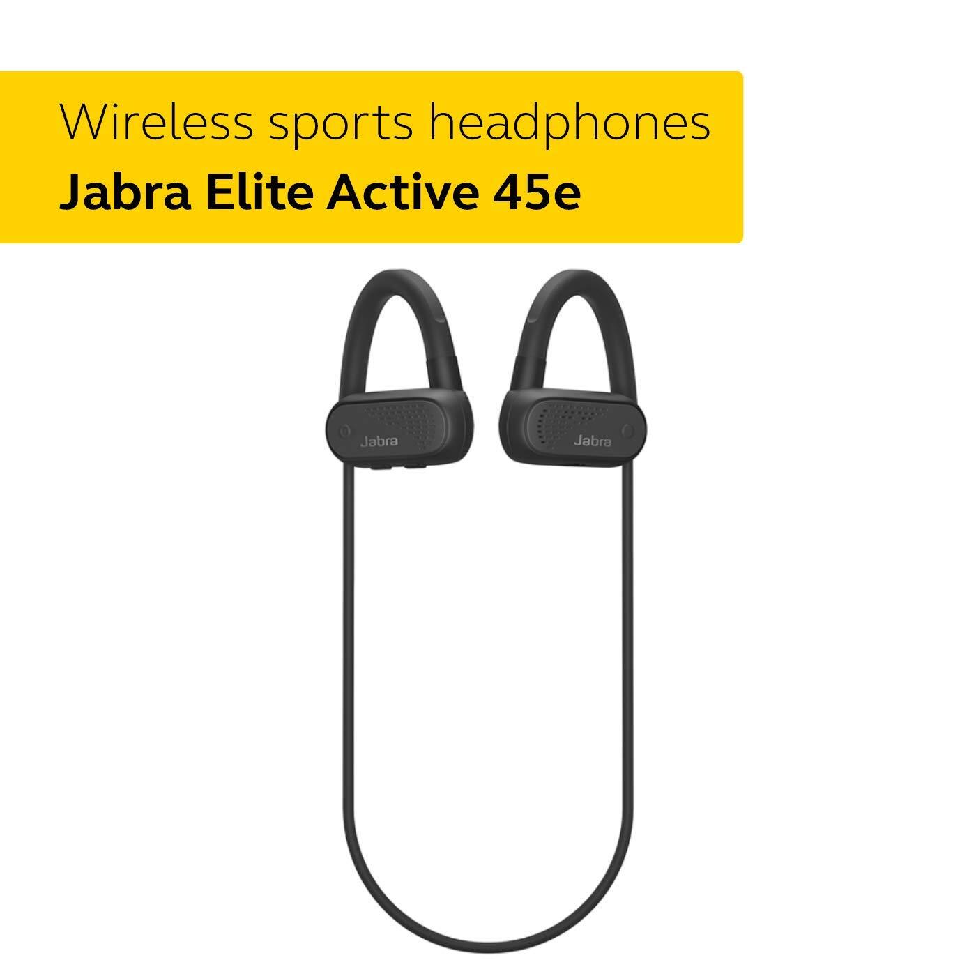 Jabra Elite Active 45e, Wireless Sports Earbuds, Waterproof and Alexa Enabled, Earhooks and Earwings - Black-M000000000431 www.mysocially.com