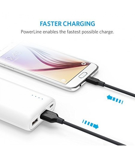 Anker PowerLine Micro USB (3ft) - Fastest and Durable Charging Cable Samsung, Nexus, LG, Motorola, Android Smartphones and More, with Kevlar Fiber and 10000+ Bend Lifespan-M000000000439 www.mysocially.com