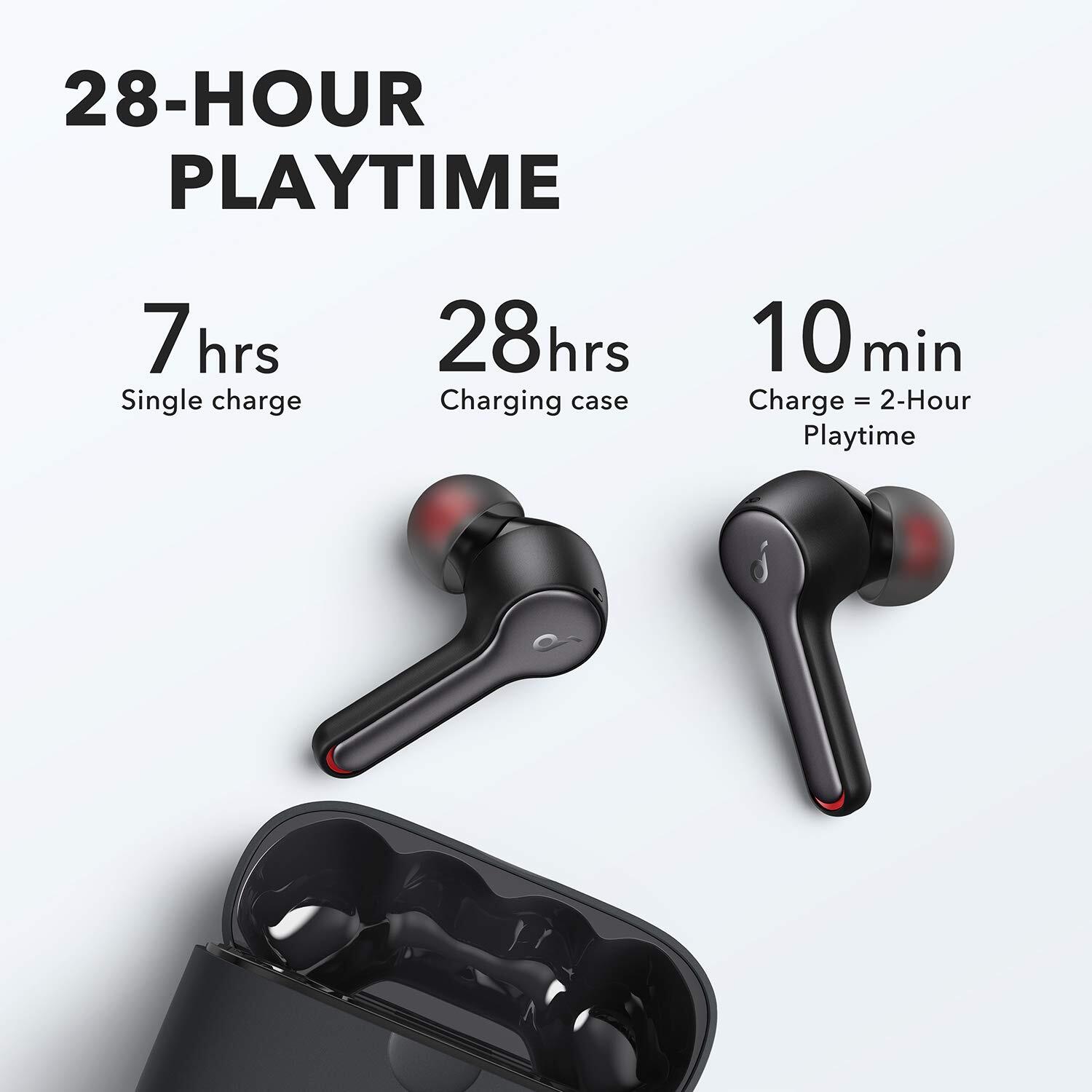 Soundcore Liberty Air 2 Wireless Earbuds, Diamond Coated Drivers, Bluetooth Earphones with 4 Mics, 28H Playtime, Noise Cancelling Earbuds, Wireless Charging- Black-M000000000464 www.mysocially.com