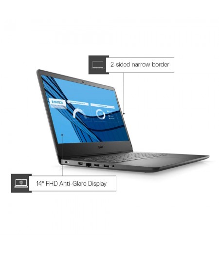 Dell Vostro 3401 14" FHD AG Display Laptop, 10th gen i3-1005G1- 4GB, 256GB SSD, Integrated Graphics, 1 yr NBD Warranty, Windows 10, MS Office H&S 2019, Black
