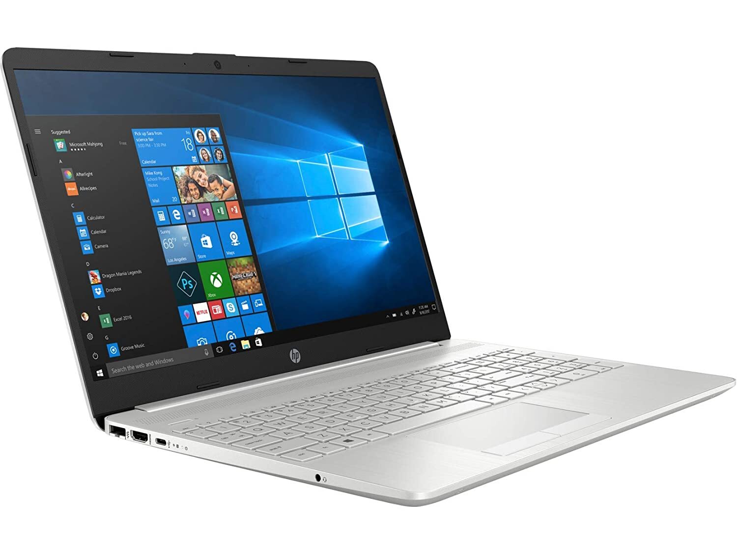 HP 15 10th Gen Core i5 15.6-inch FHD Laptop (i5-10210U/8GB/1TB HDD + 256GB SSD/Win 10/MS Office/2GB NVIDIA GeForce MX130 Graphics/Natural Silver/1.74kg)-M000000000529 www.mysocially.com